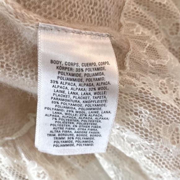 Anthropologie Saturday Sunday Lace Hem Alpaca Blend Cardigan - Picture 12 of 13